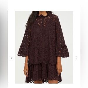 H&M Flutter Sleeve Lace Mini Dress